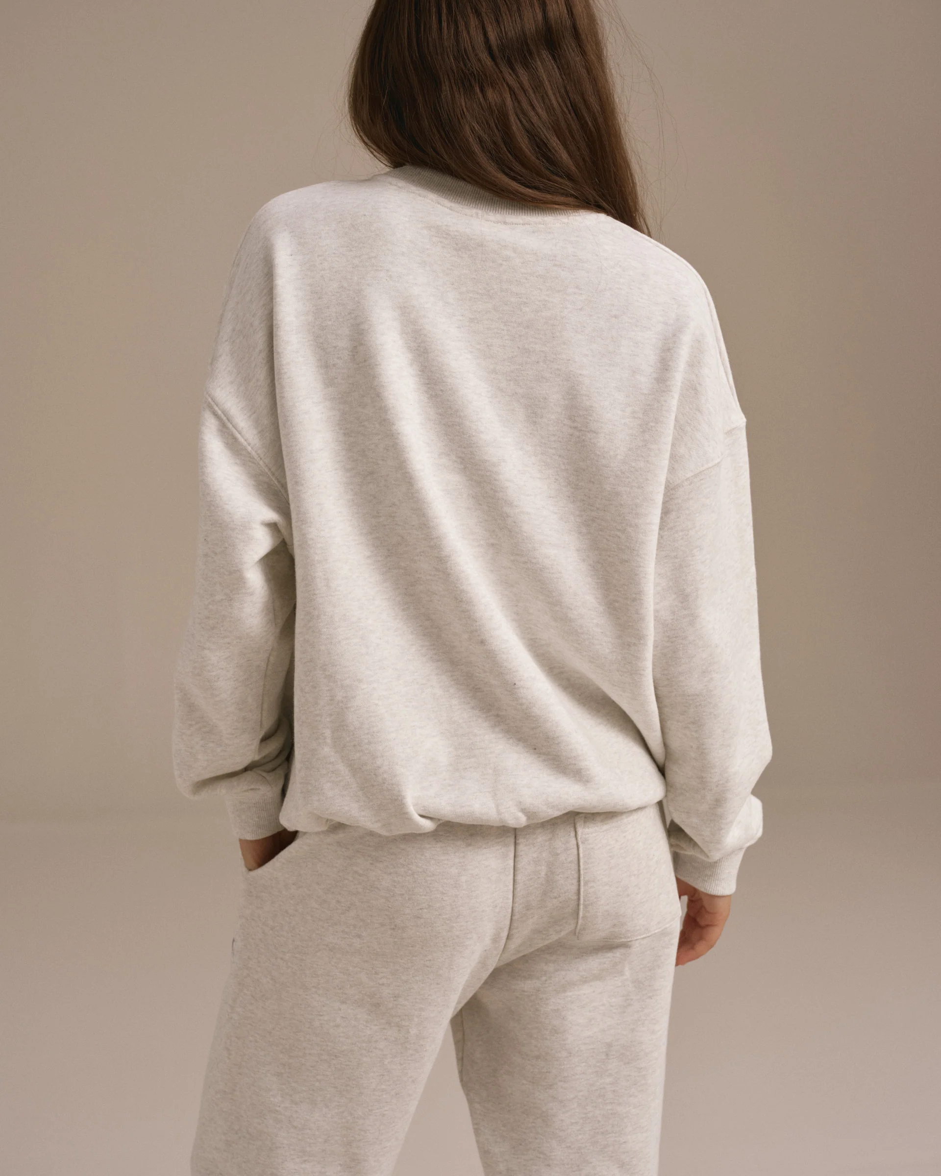 ADA Oversized Sweatshirt - Light Grey Melange - Image 2