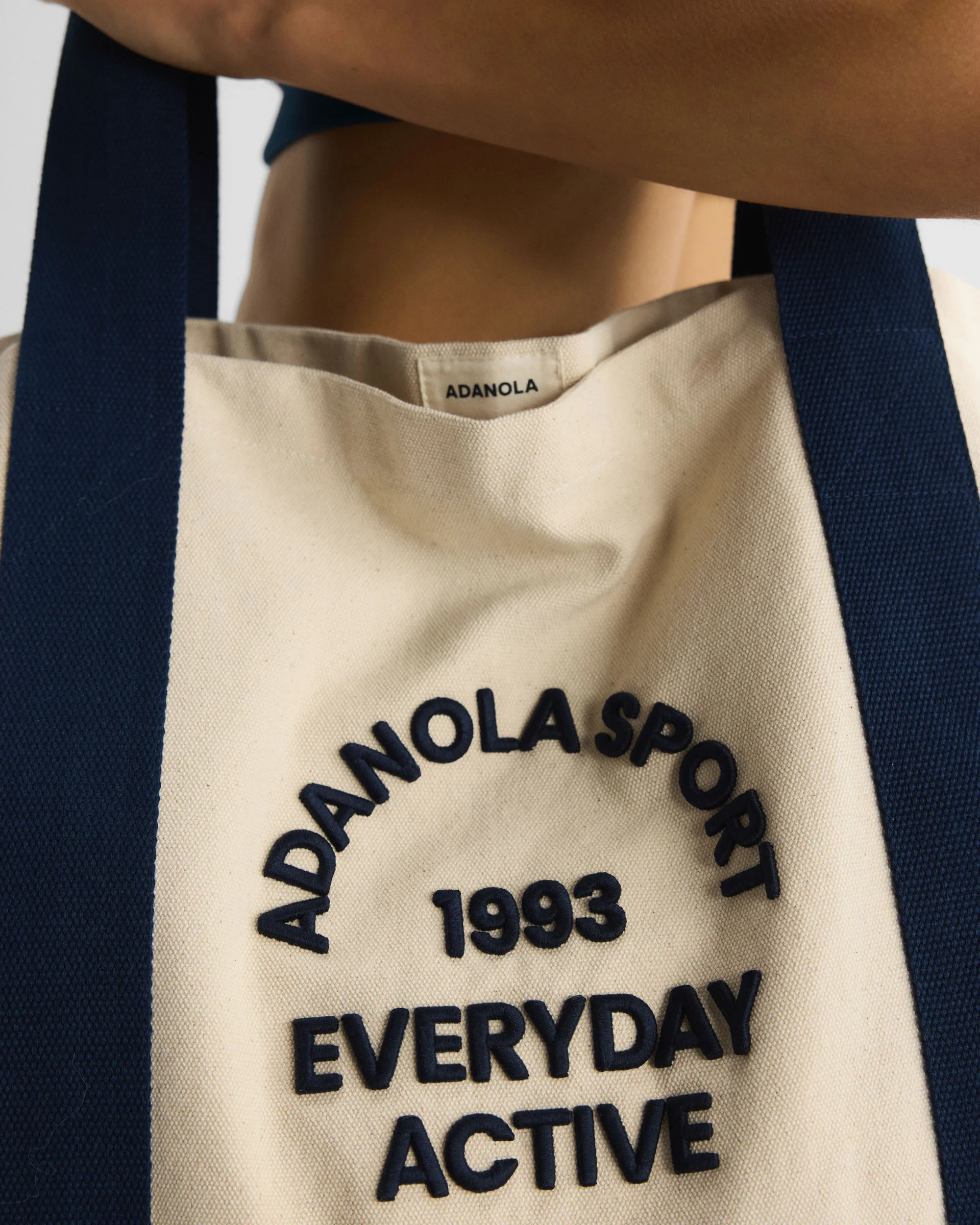 Adanola Sport 93 Tote Bag - Cream/Navy Blue - Image 4