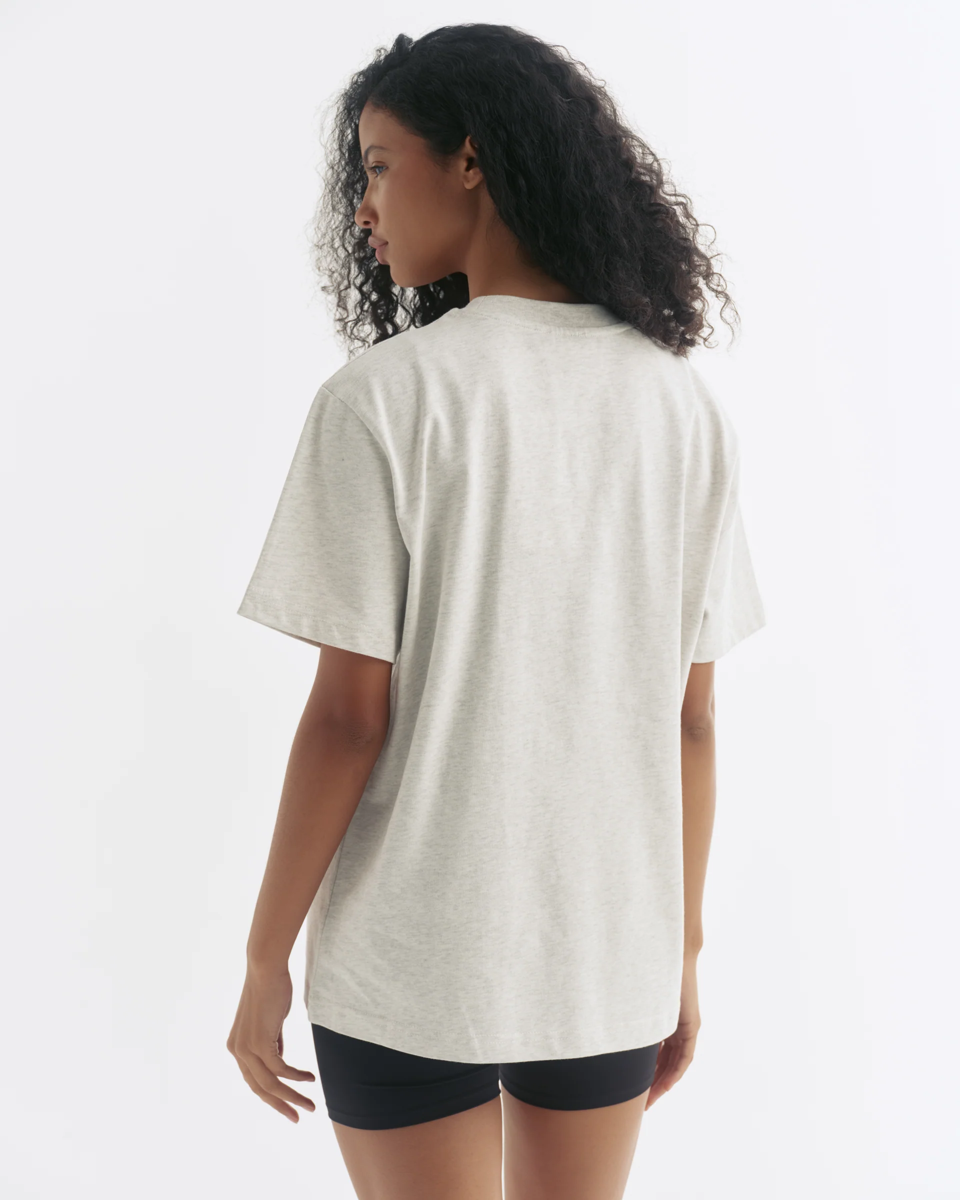 AS Short Sleeve Oversized T-shirt - Light Grey Melange/Black - Image 2