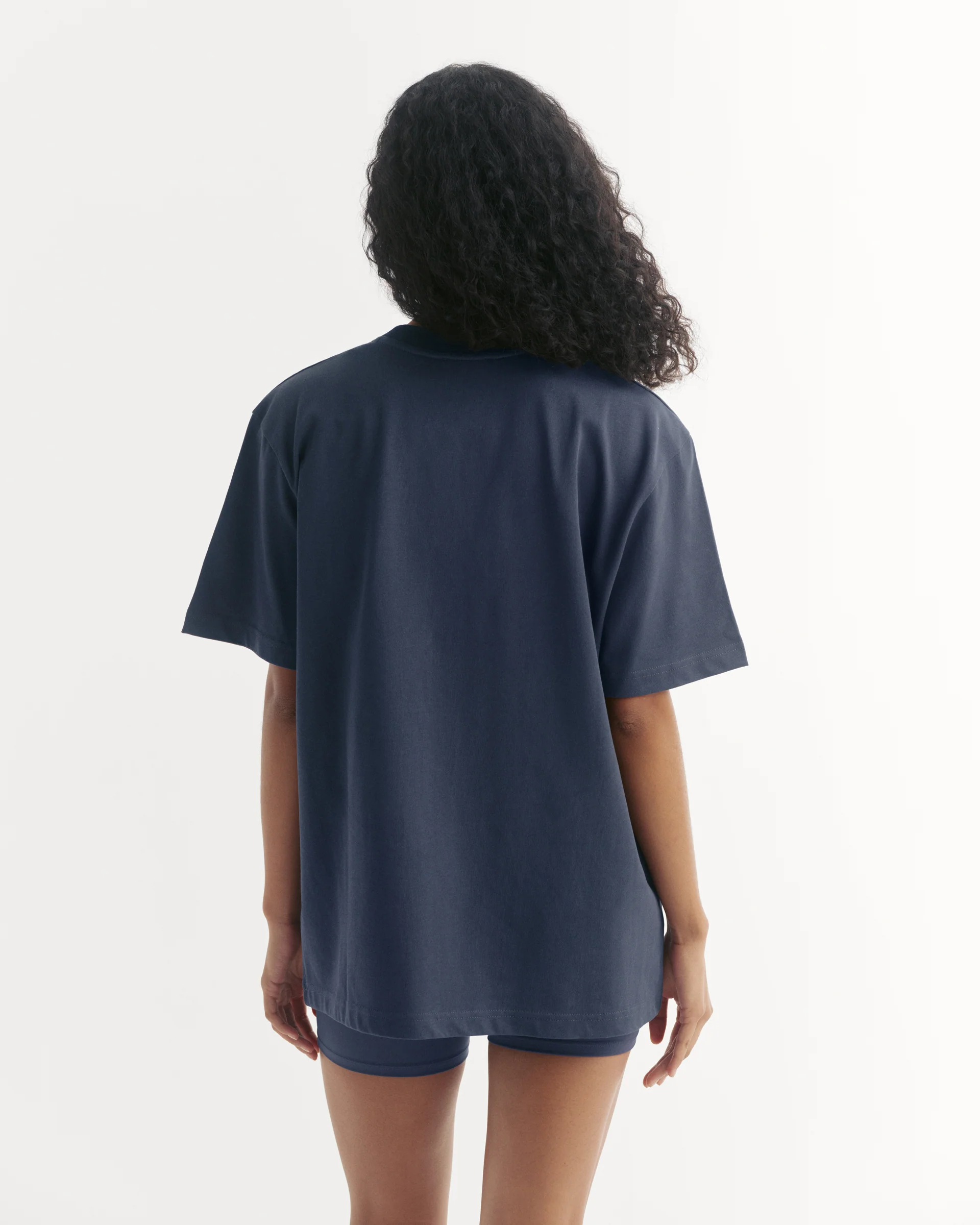 AS Short Sleeve Oversized T-shirt - Midnight Blue/White - Image 2
