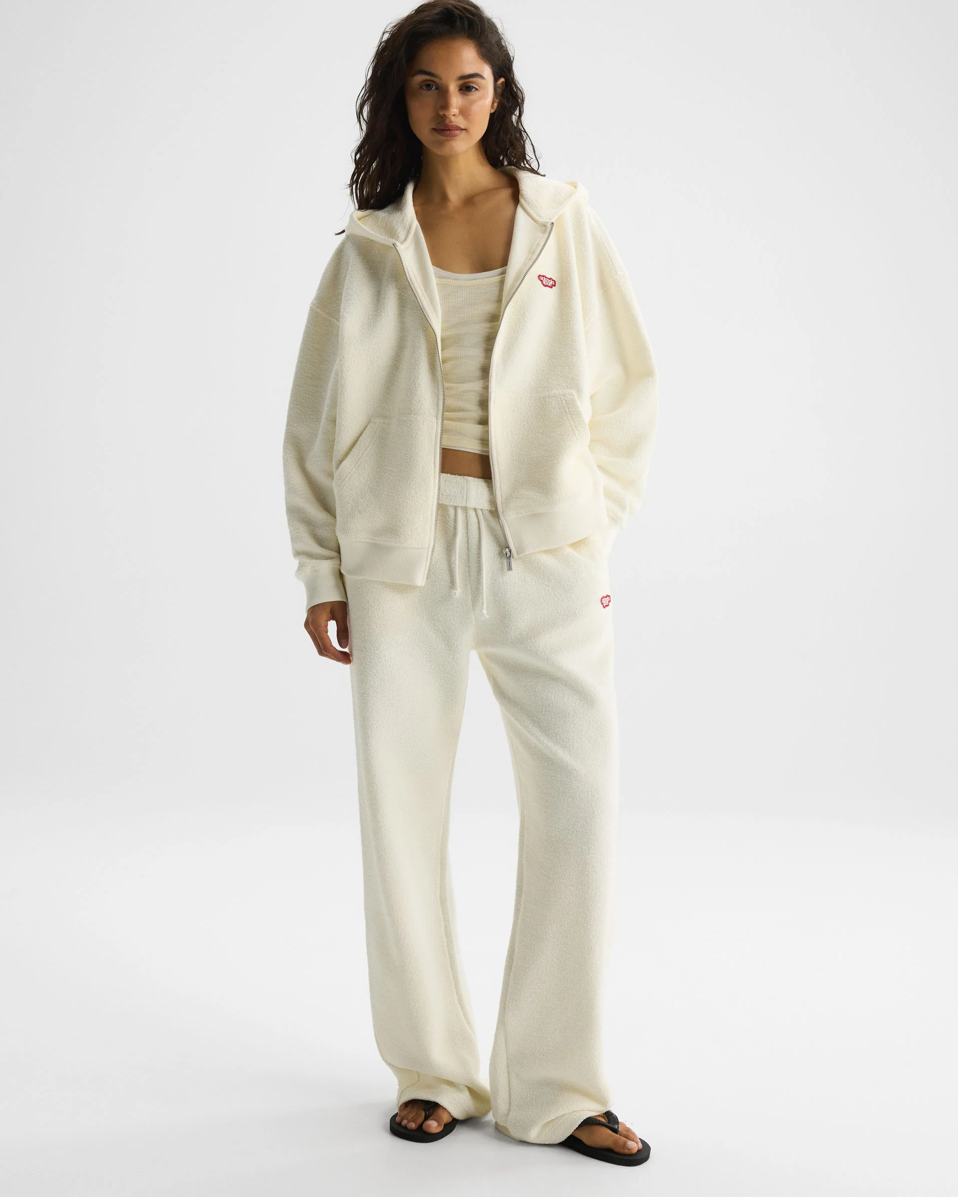 AS Reverse Loopback Zip Through Hoodie - Marshmallow White - Image 6