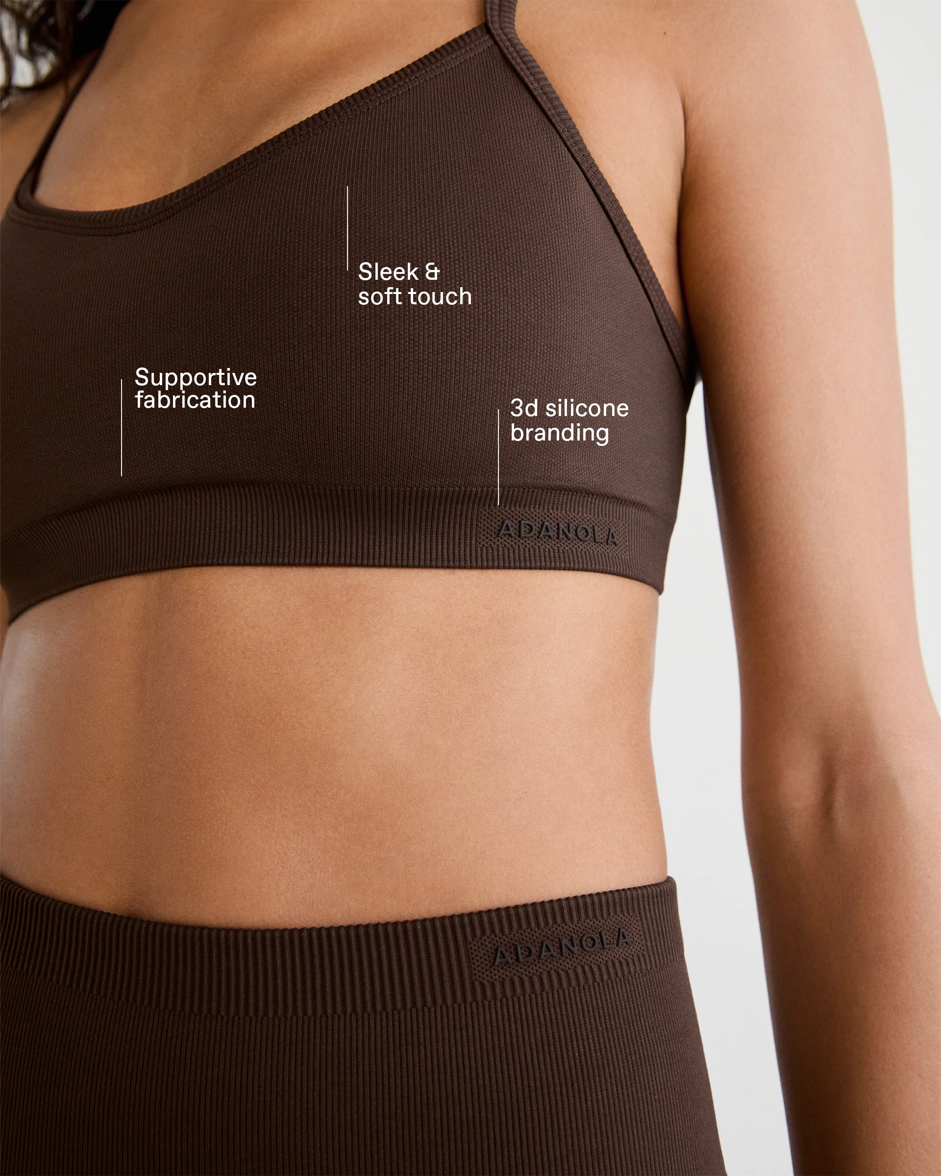 Classic Seamless Cross Back Bra - Chocolate Brown - Image 2