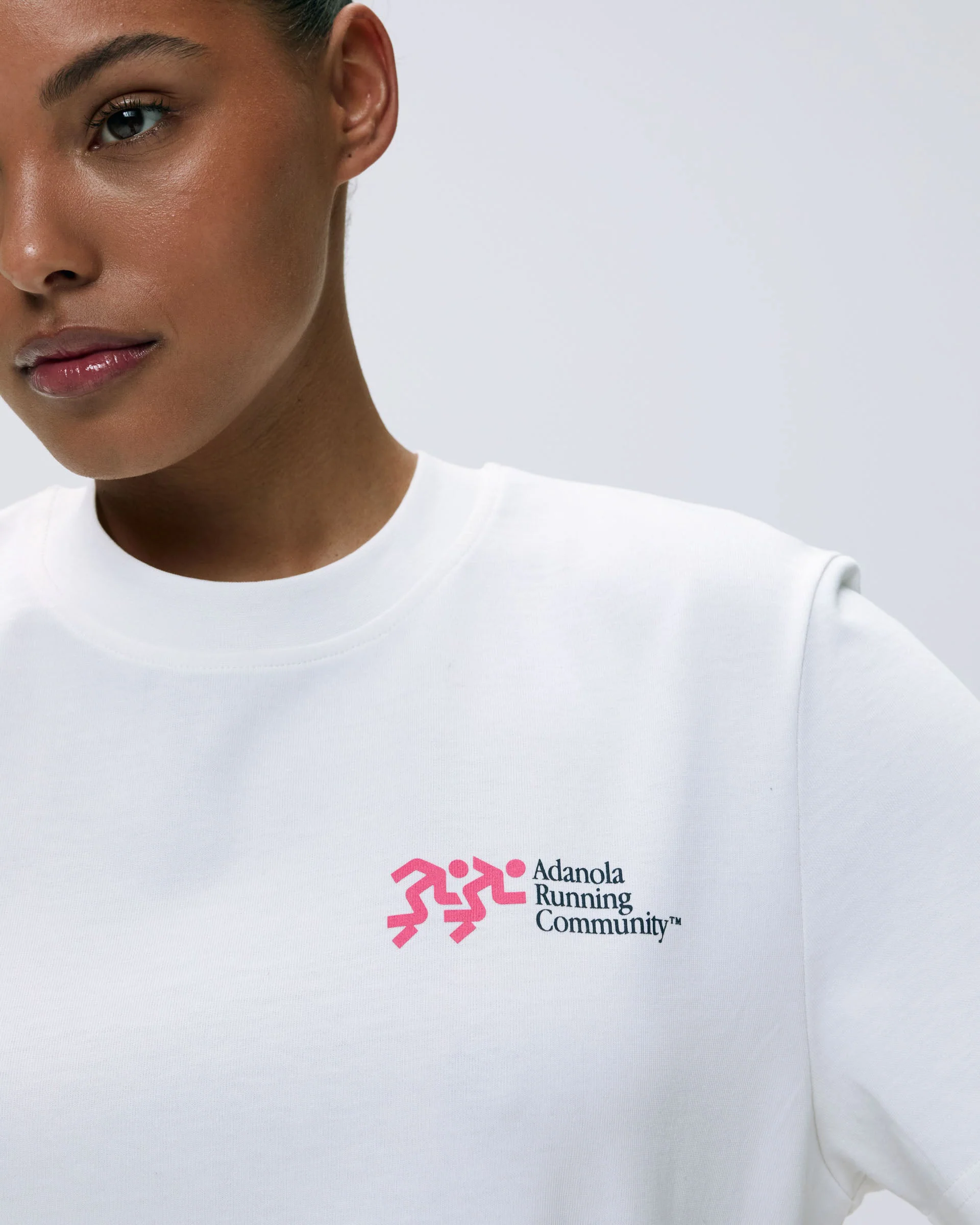Distance Short Sleeve Oversized T-shirt - White/Hot Pink - Image 2
