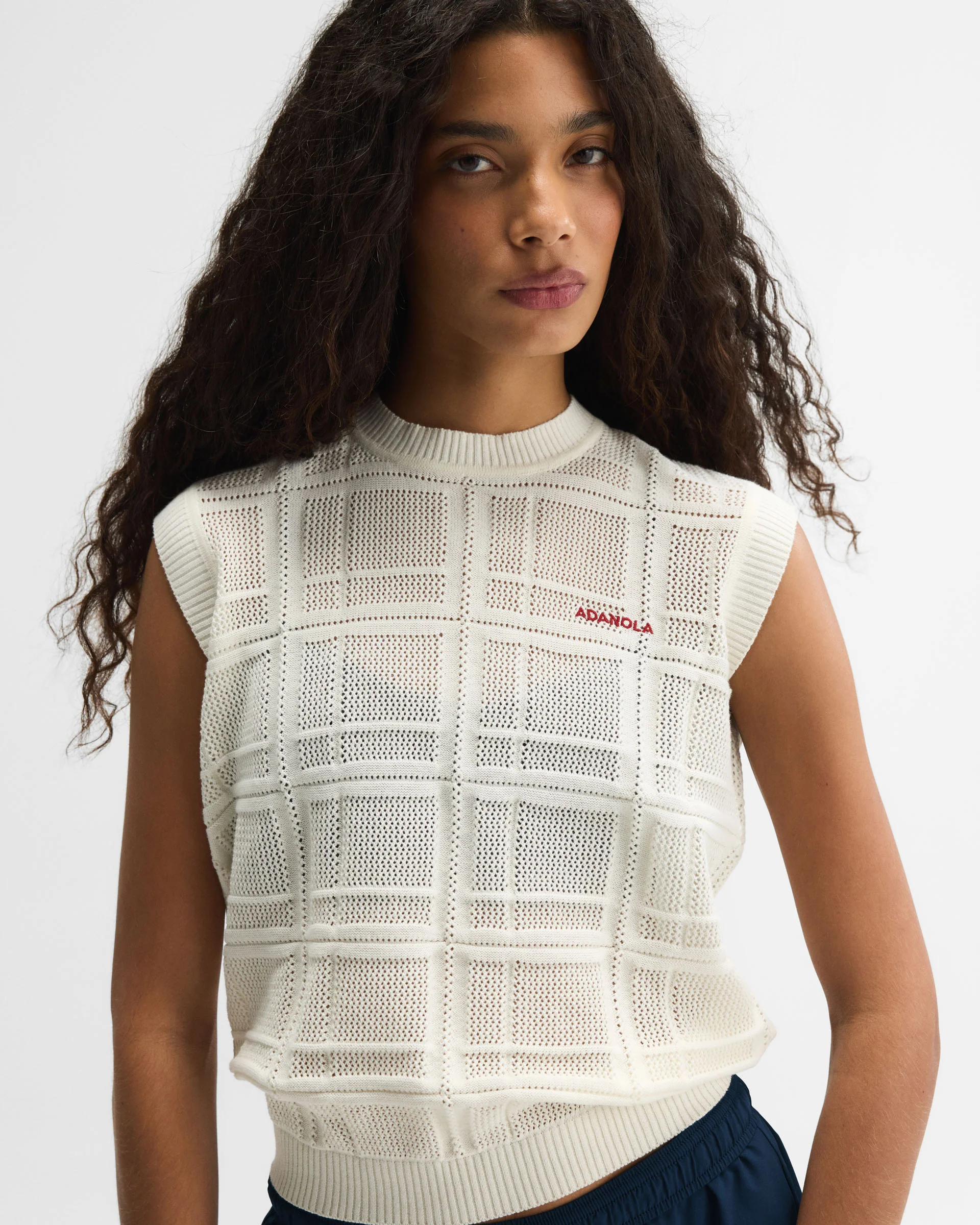 Jaquard Knit Vest Top - Marshmallow White - Image 5