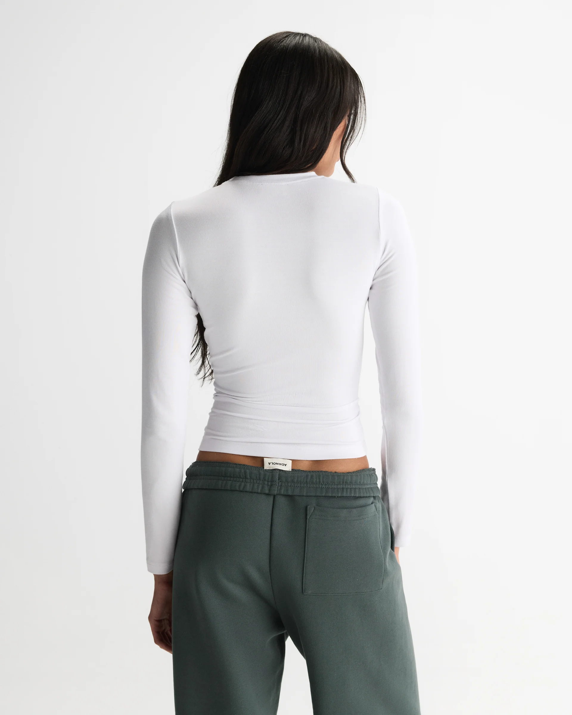 Modal Soft Long Sleeve Top - White - Image 2