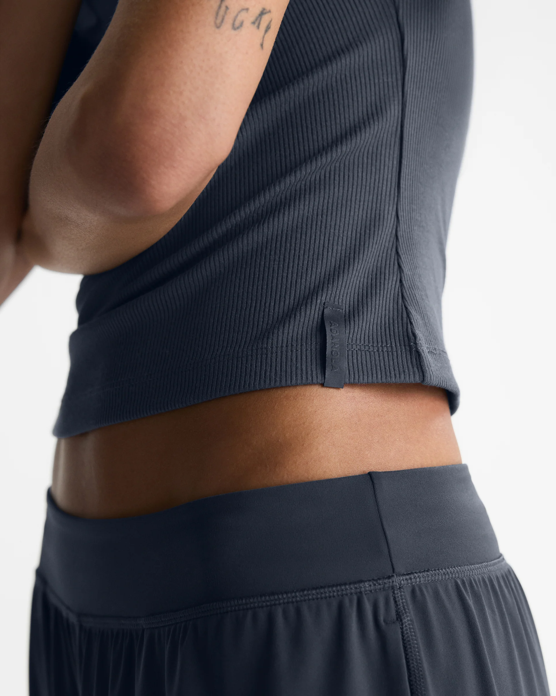 Modal Soft Rib Short Sleeve Top - Midnight Blue - Image 4