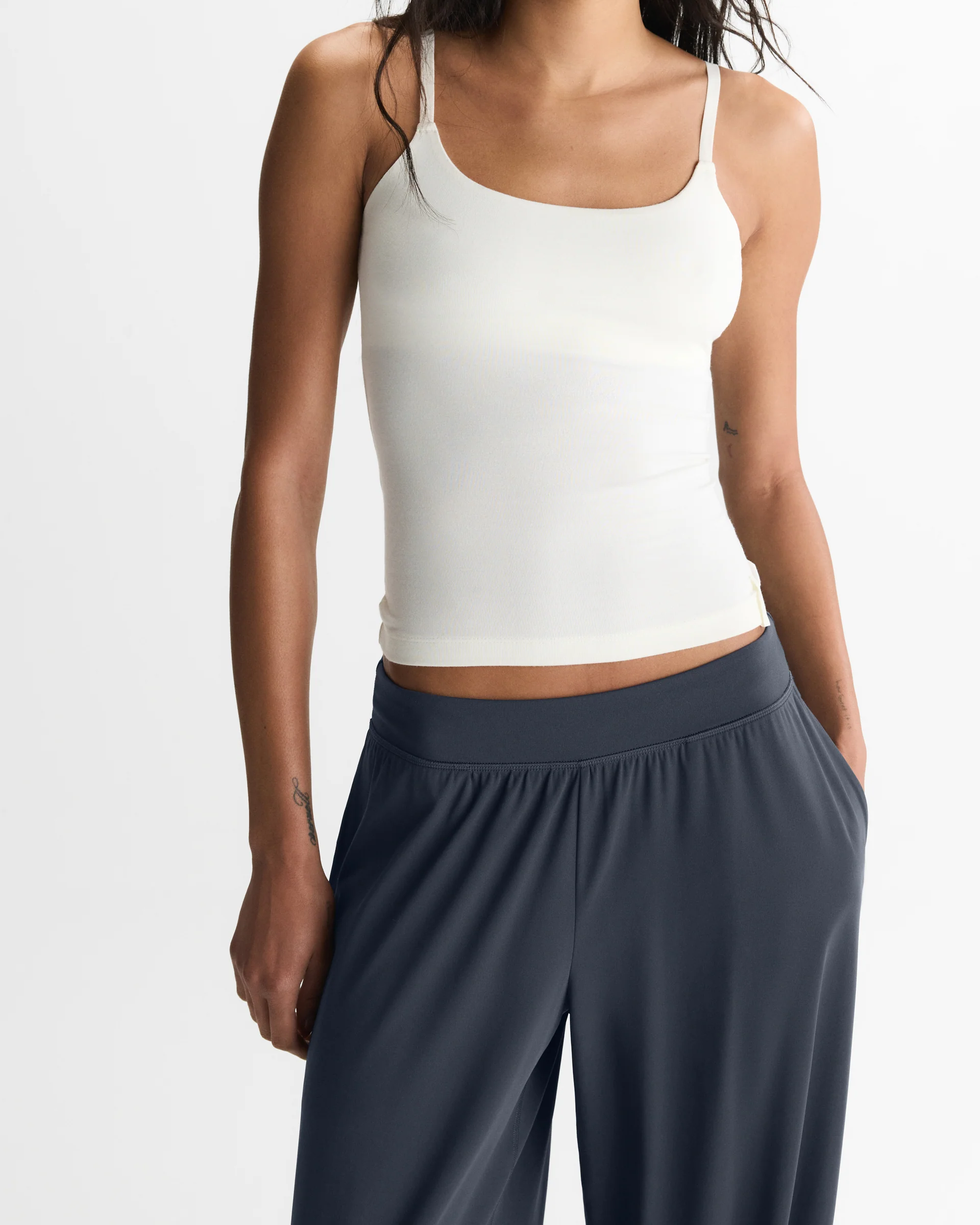 Modal Soft Skinny Strap Cami Top - Marshmallow White - Image 5