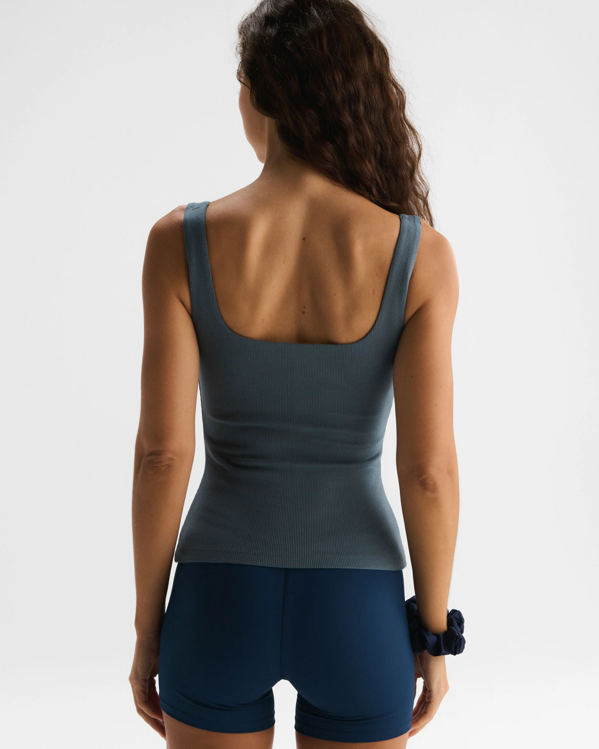 Modal Soft Rib Square Neck Cami Top - Storm Blue - Image 2