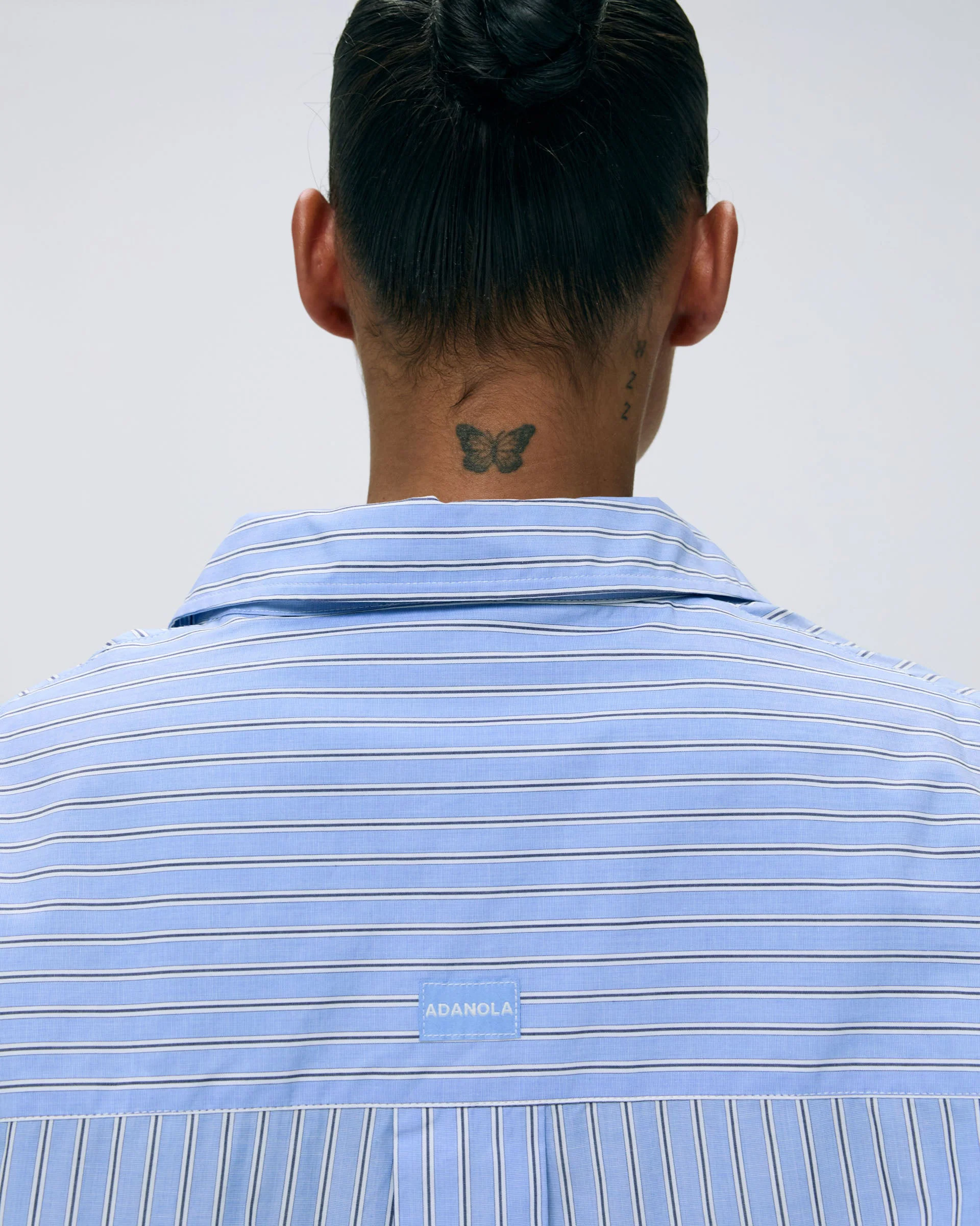Cotton Stripe Oversized Shirt - Blue/White - Image 4