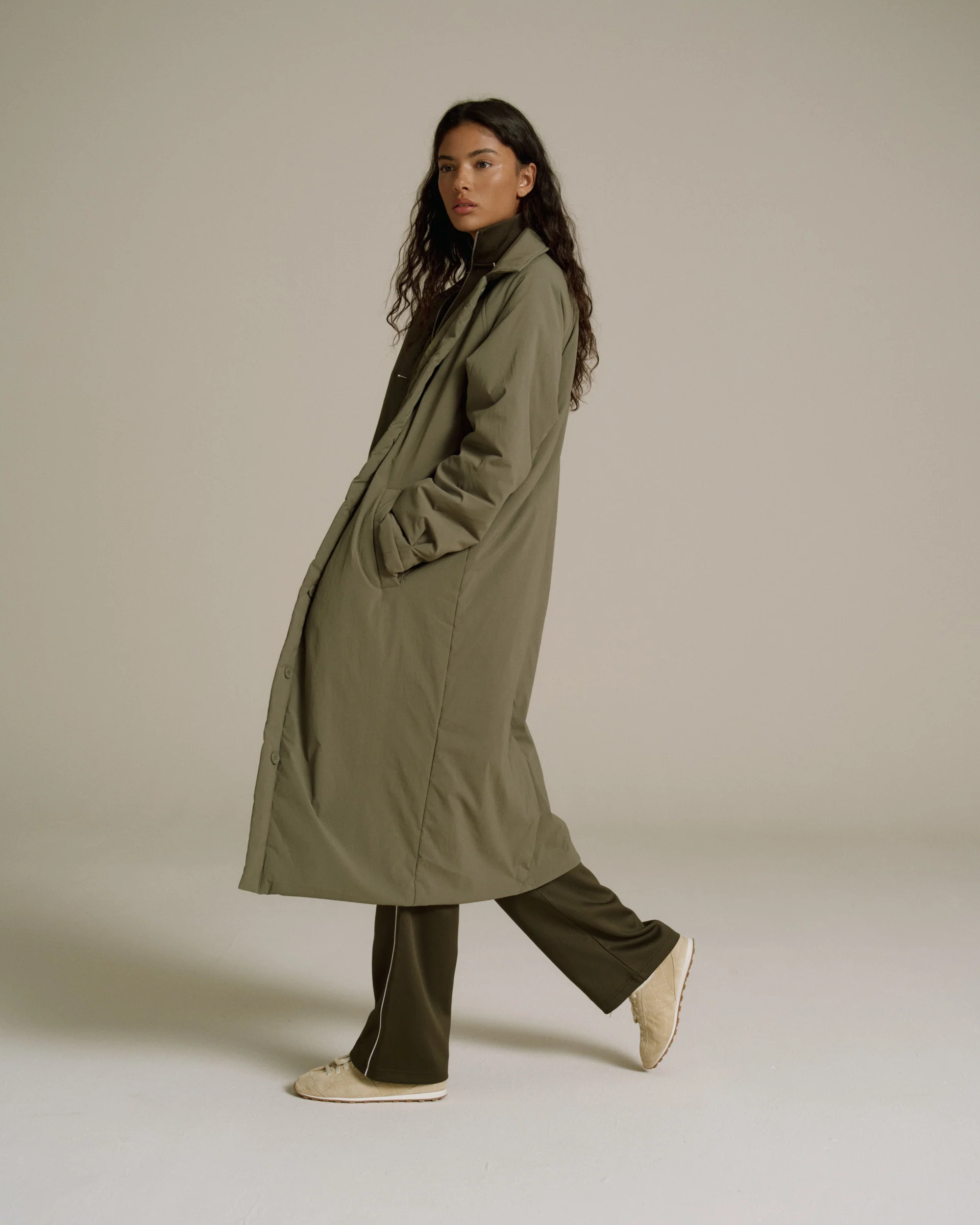 Padded Coach Jacket - Khaki