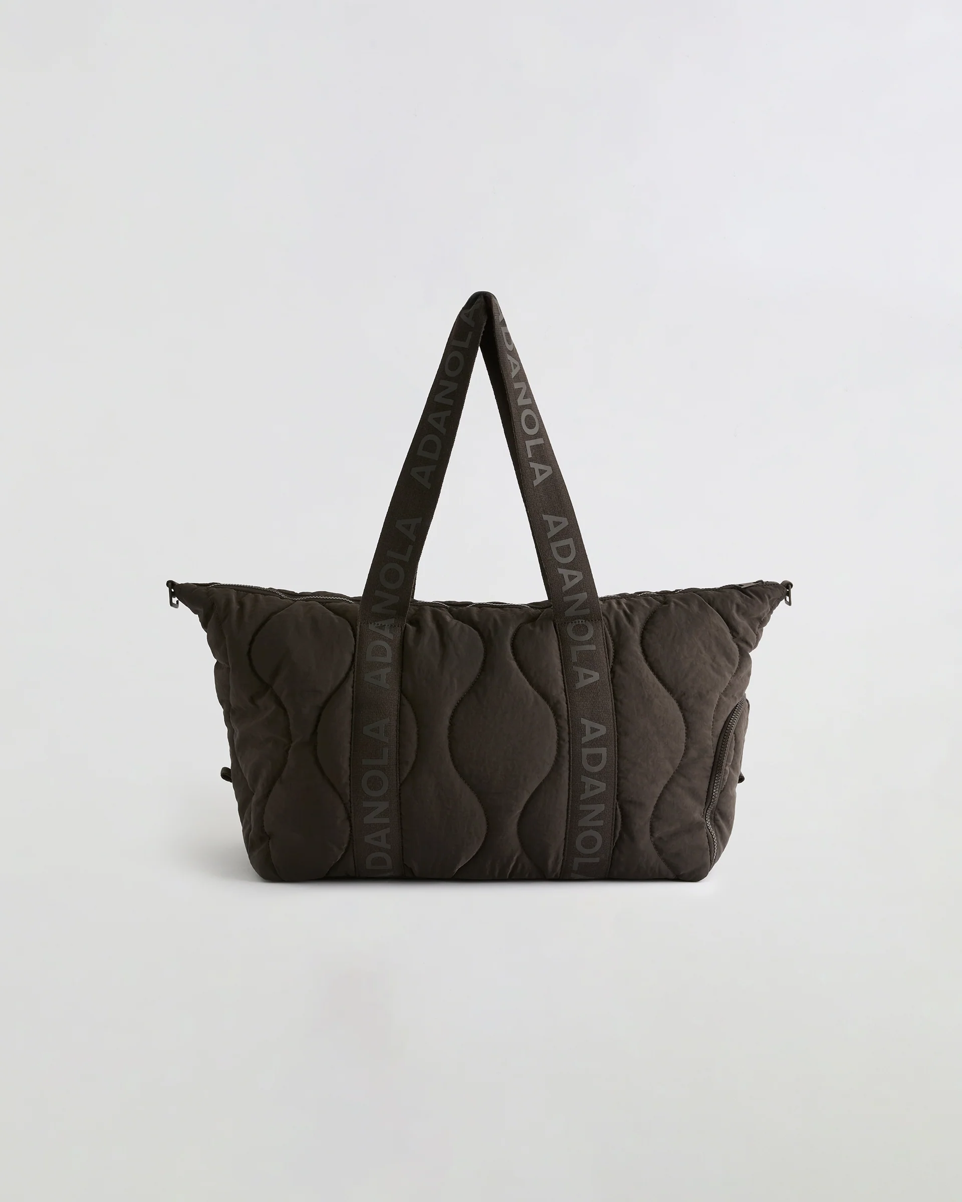 Quilted Nylon Weekender Bag - Coffee Bean - Image 4
