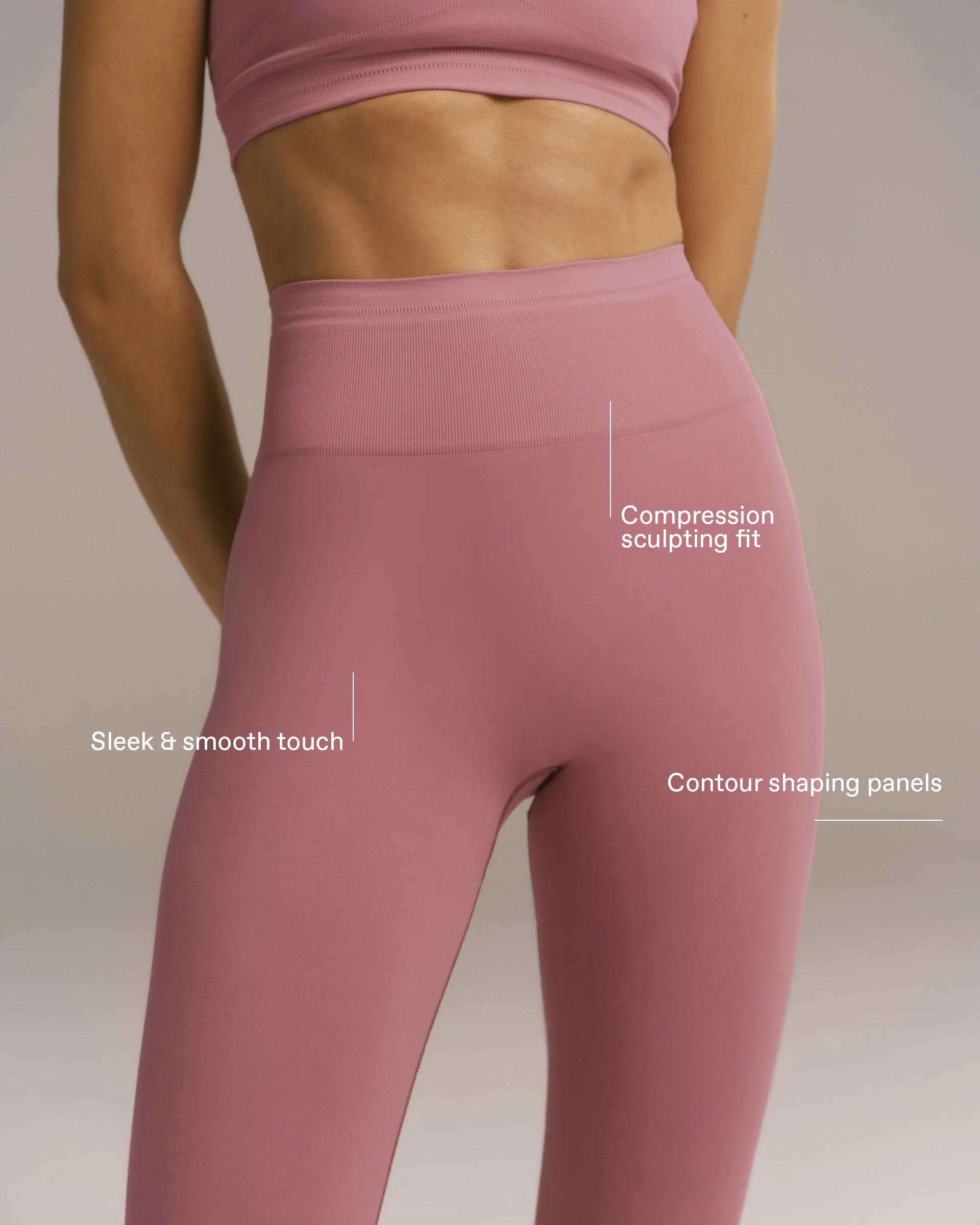 Seamless Leggings - Dusty Pink - Image 2