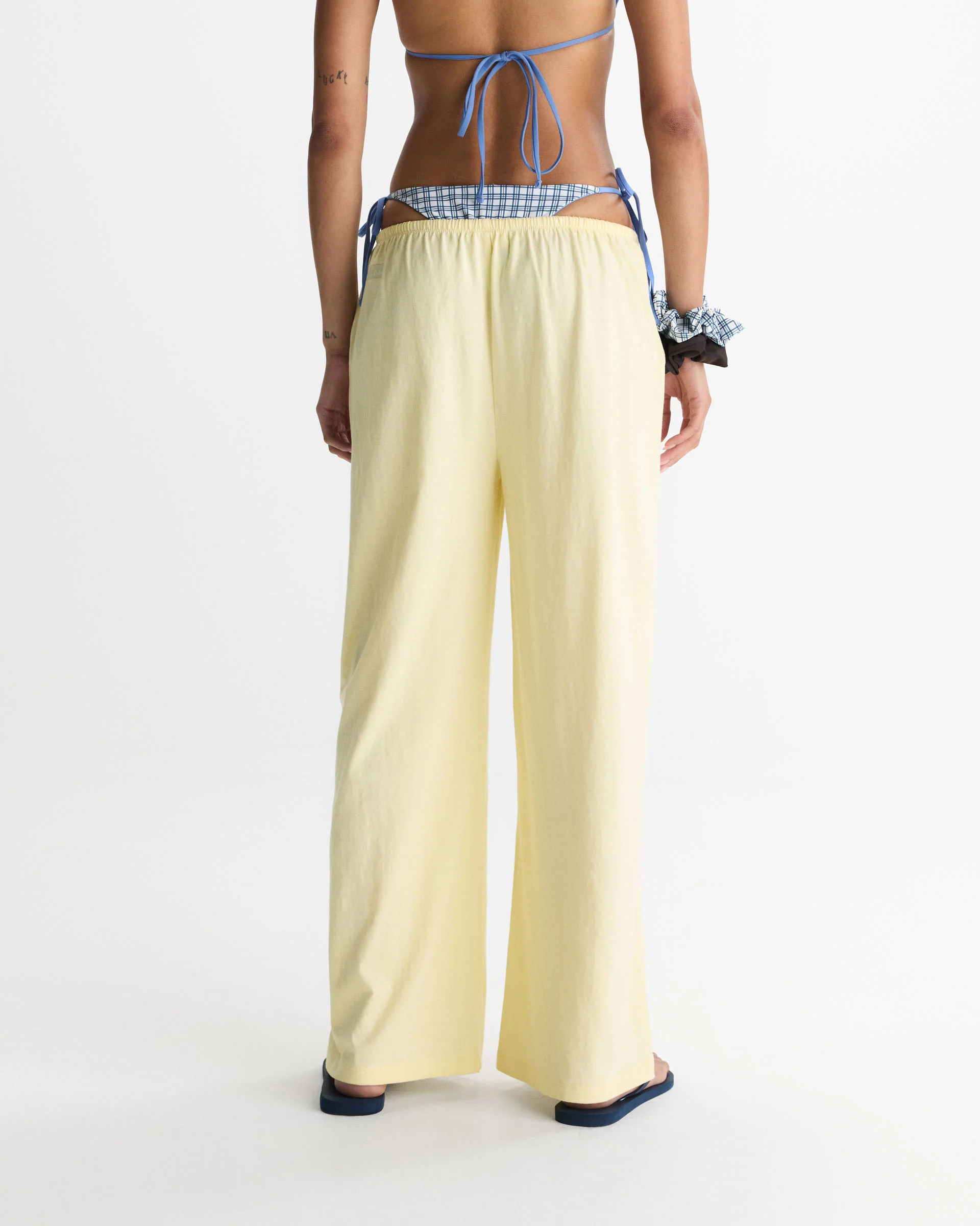 Slub Lounge Trousers - Buttercream - Image 2