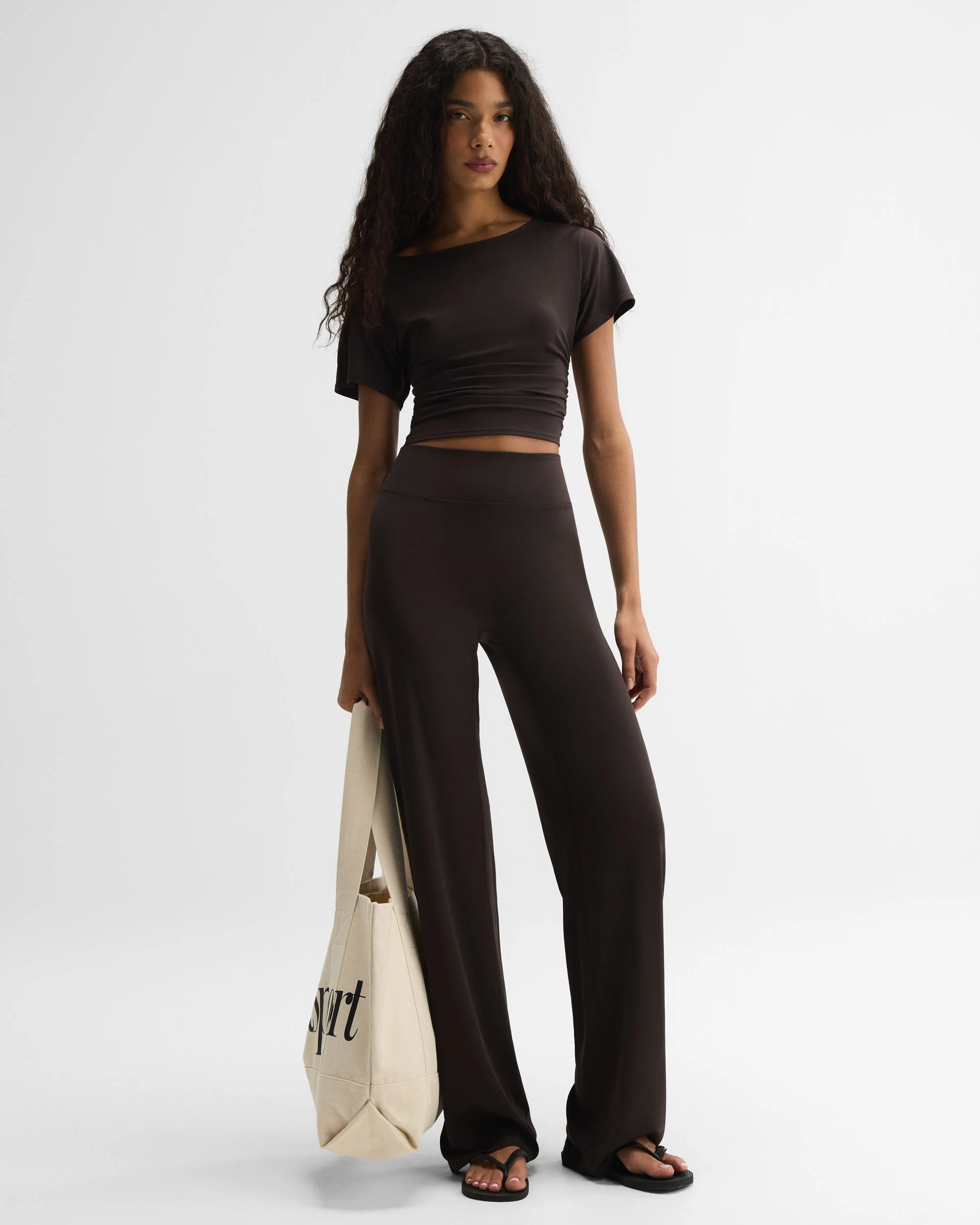Straight Leg Yoga Pants - Coffee Bean - Image 5