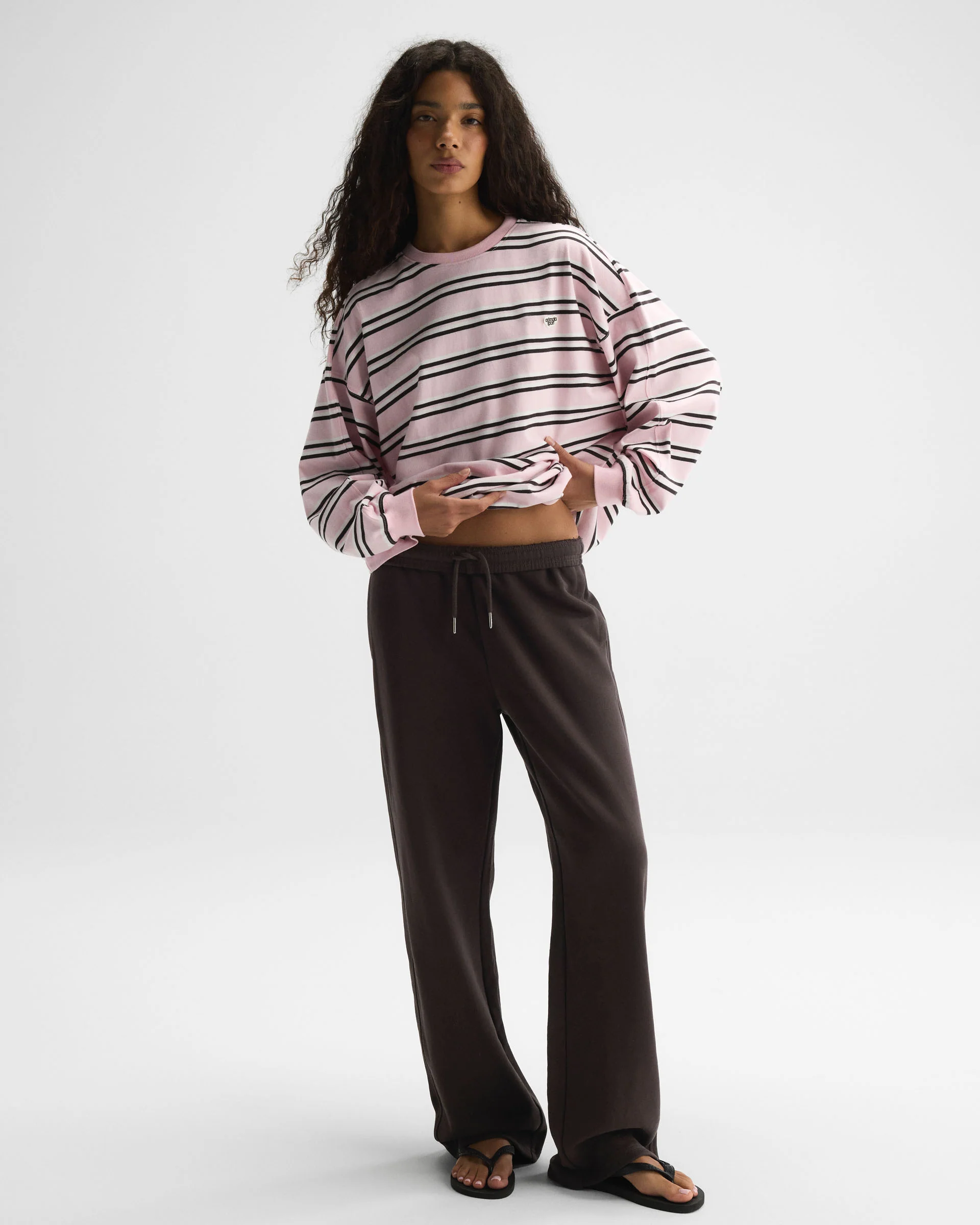 Stripe Long Sleeve T-shirt - Cloud Pink - Image 4