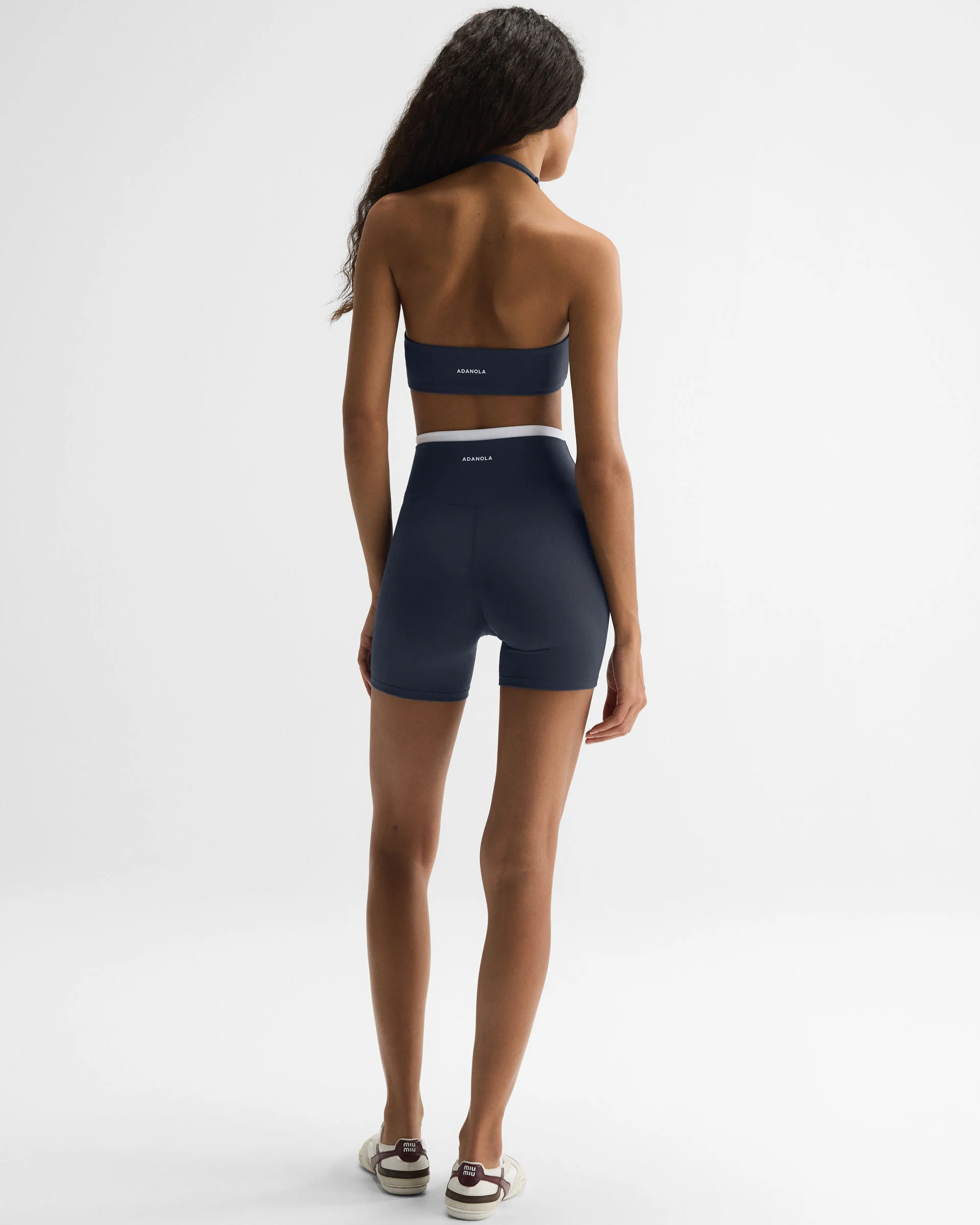 Ultimate Halter Double Layer Bra - Midnight Blue/White - Image 4