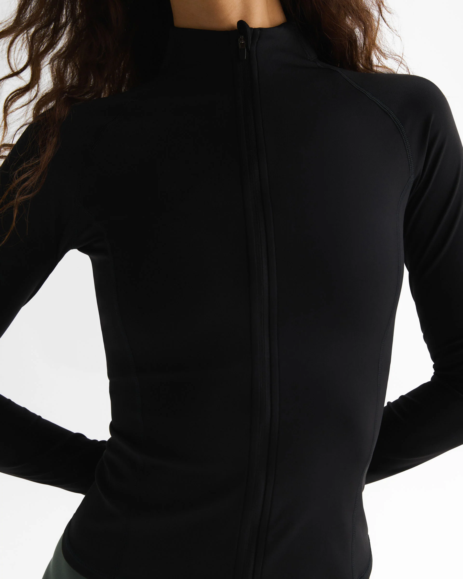 Ultimate Long Sleeve Zip Up Top - Black - Image 3