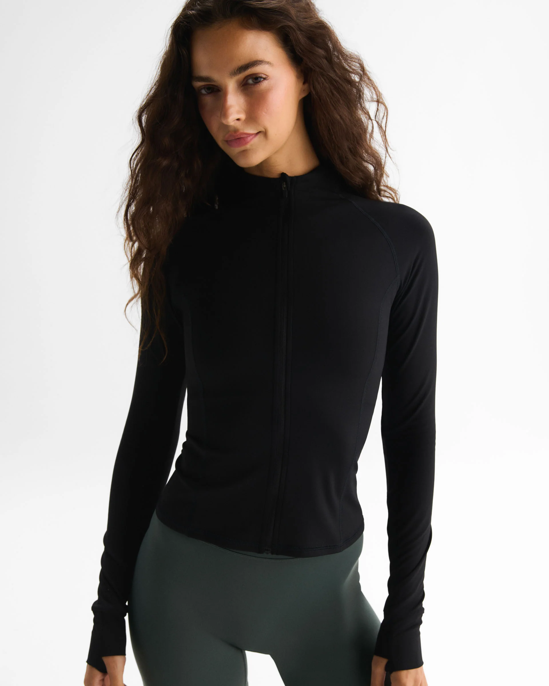 Ultimate Long Sleeve Zip Up Top - Black - Image 4