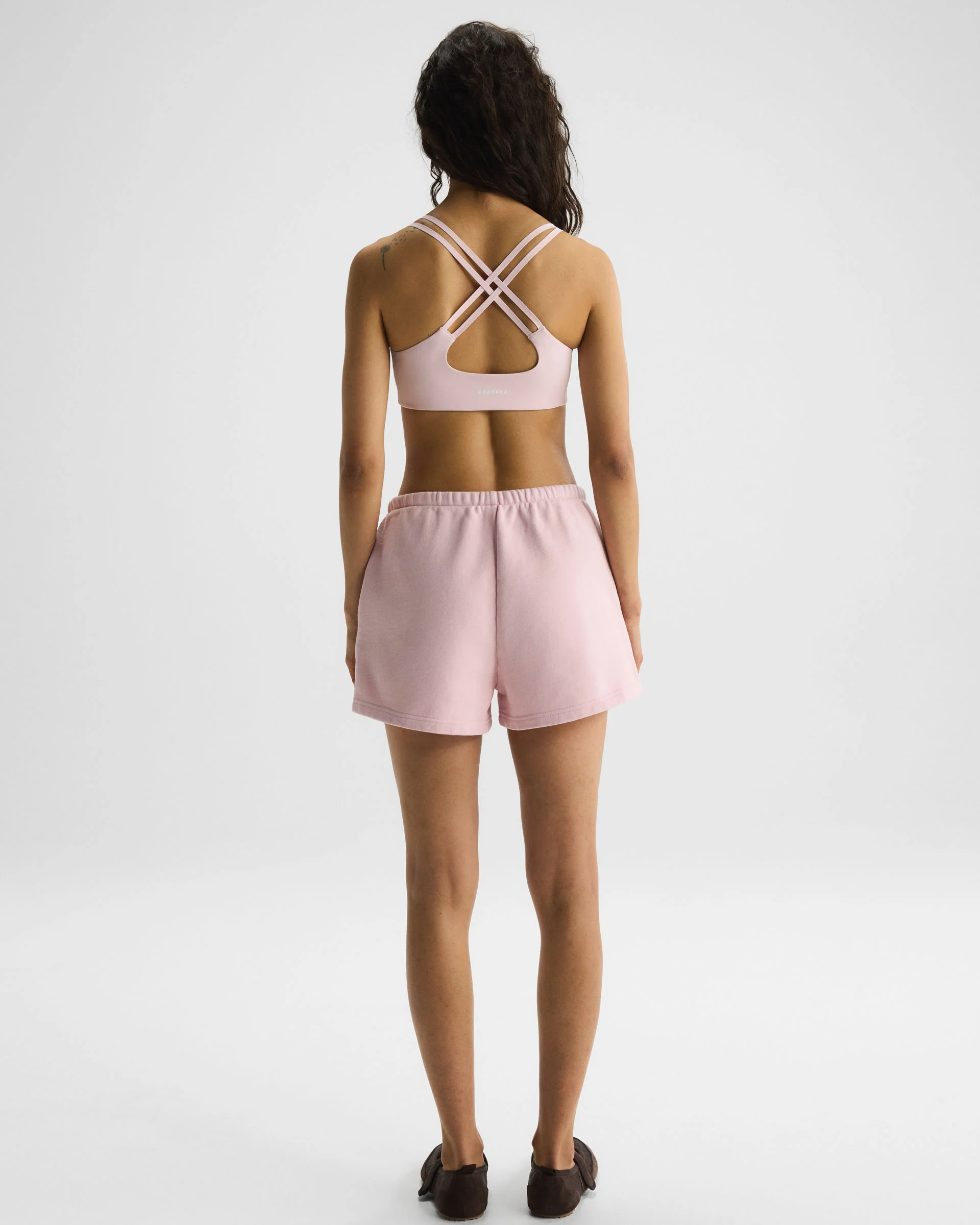 Varsity Applique Washed Sweat Shorts - Soft Pink - Image 2
