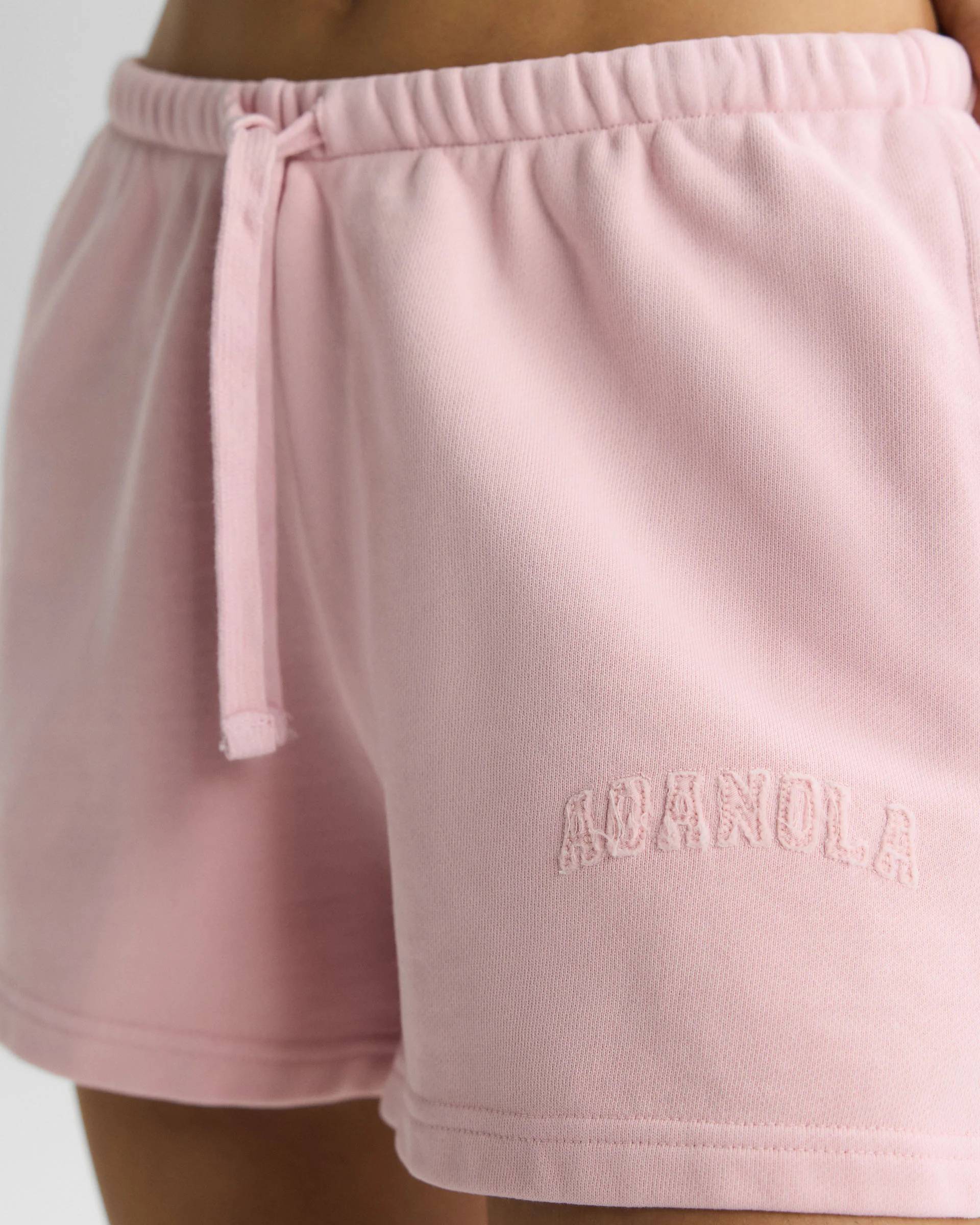 Varsity Applique Washed Sweat Shorts - Soft Pink - Image 3