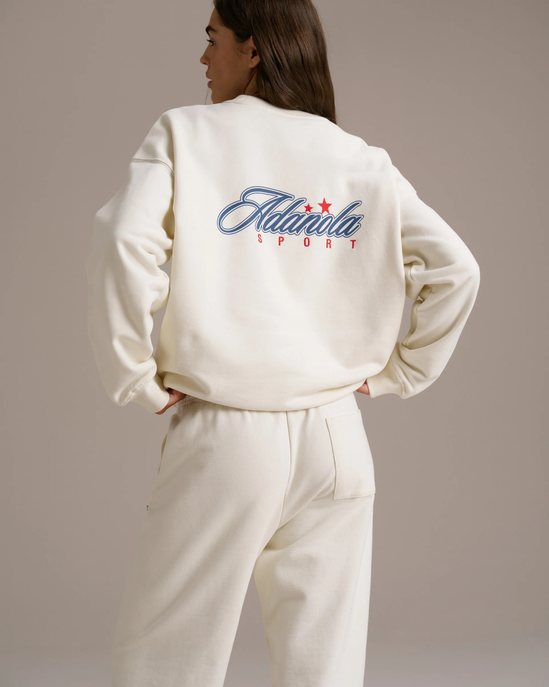 Varsity Collegiate Oversized Sweatshirt - Marshmallow White - Image 2