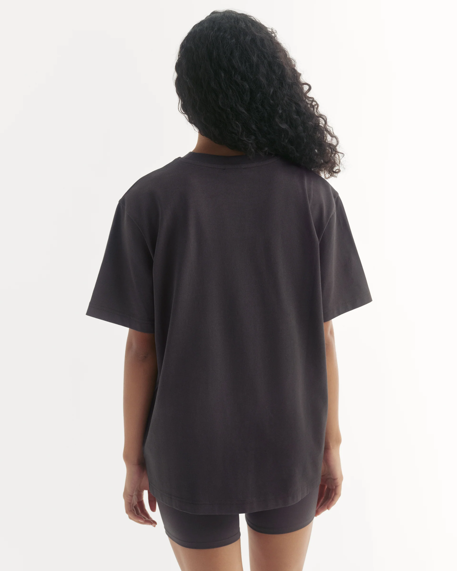 Varsity Short Sleeve Oversized T-shirt - Coffee Bean/White - Image 2